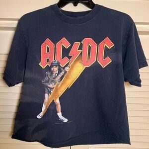 Vintage ACDC Cropped T Shirt, size medium large